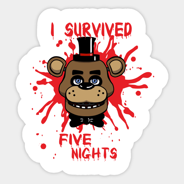 I survived five nights Sticker by anghela